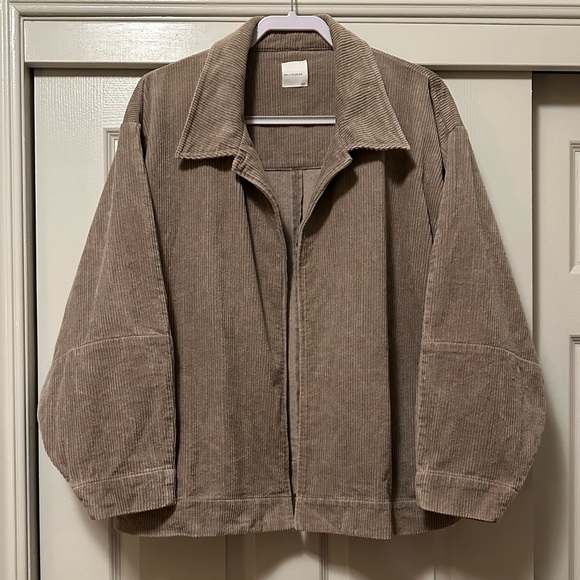 Deiji Studios 'The Cord House' Corduroy Open Front Jacket in Stone OS - Picture 9 of 9